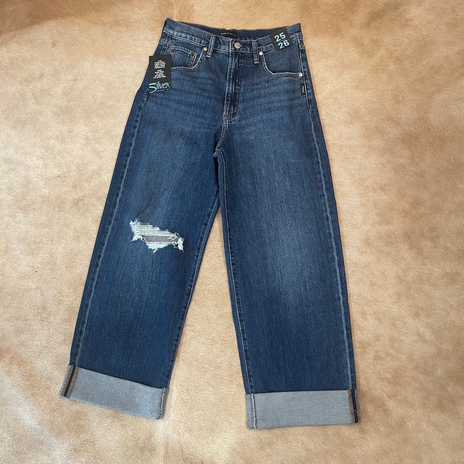 Silver Jeans - Be easy wide leg crop with cuff