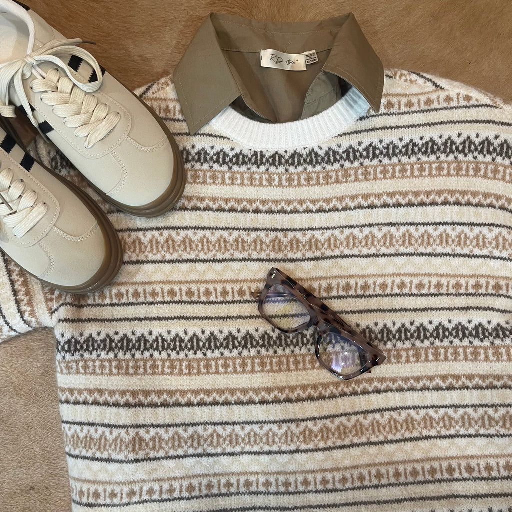 RD Style - Hera Long Sleeve Crew Neck Pullover Knit Sweater
