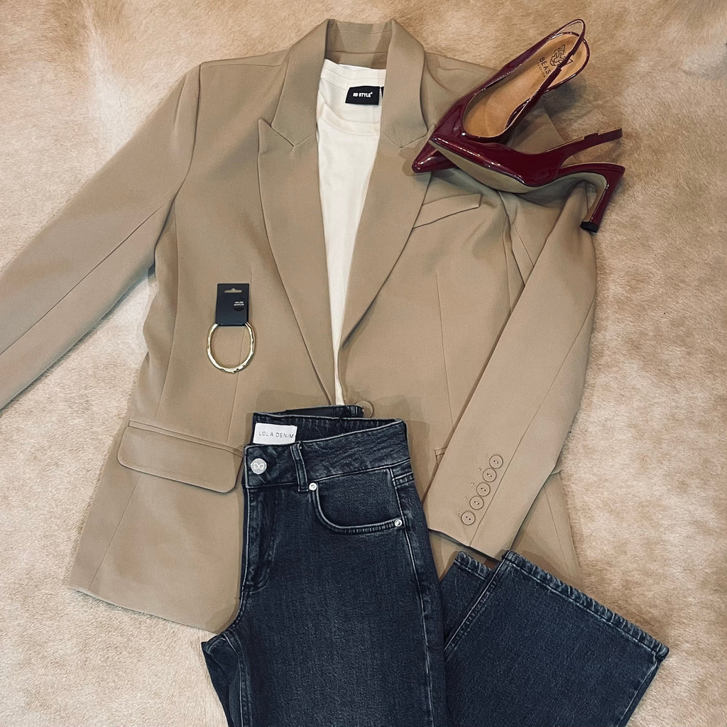 RD Style - Tan Boyfriend Blazer