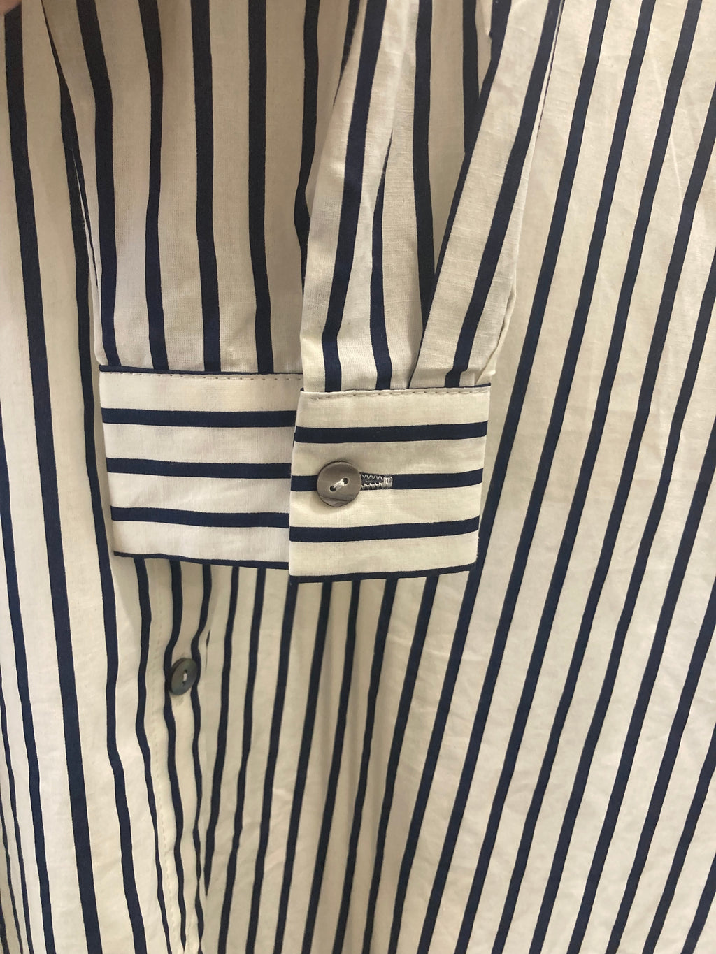 Pink Martini - Navy & White Collared Button Down Top