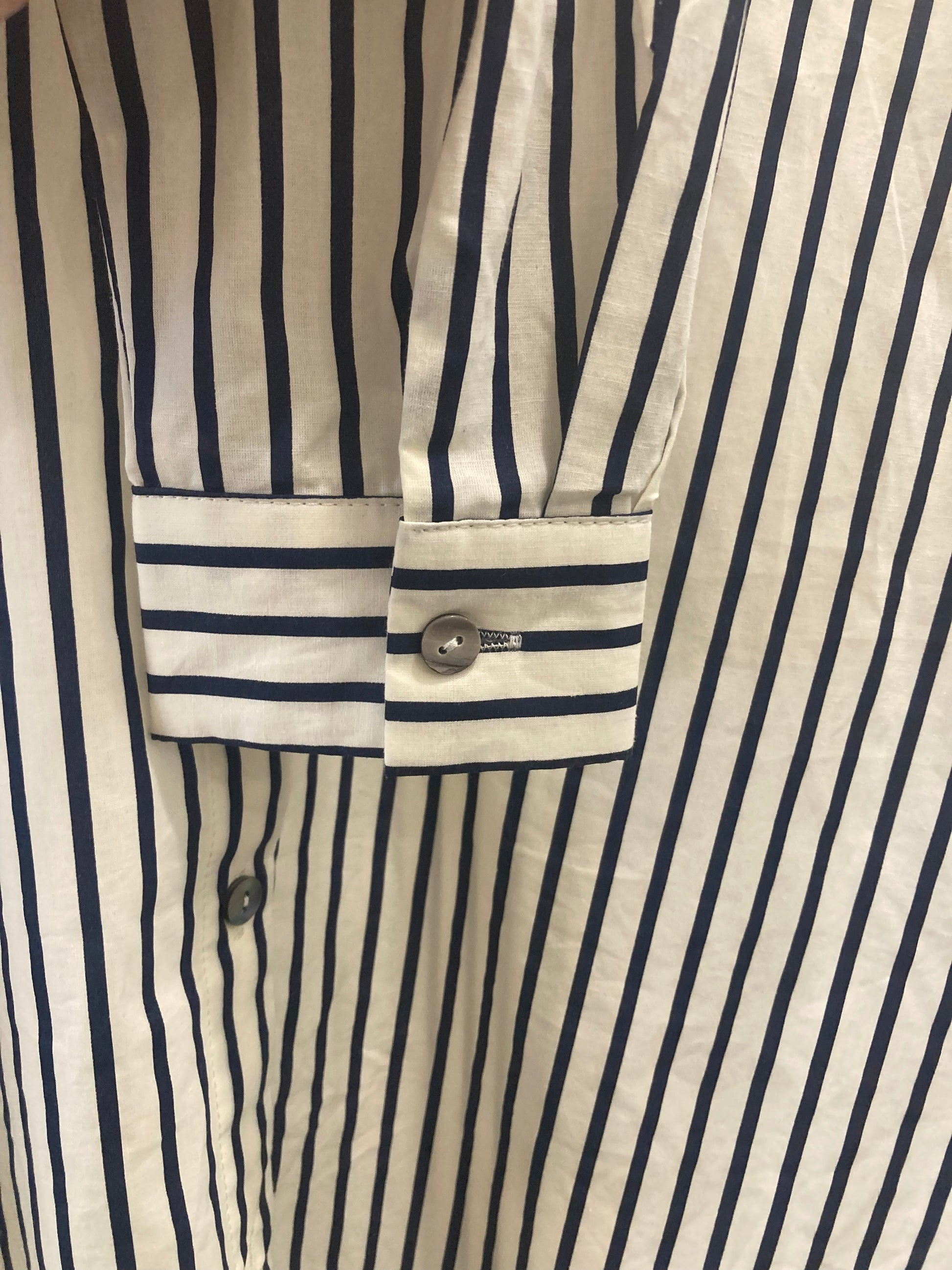 Pink Martini - Navy & White Collared Button Down Top