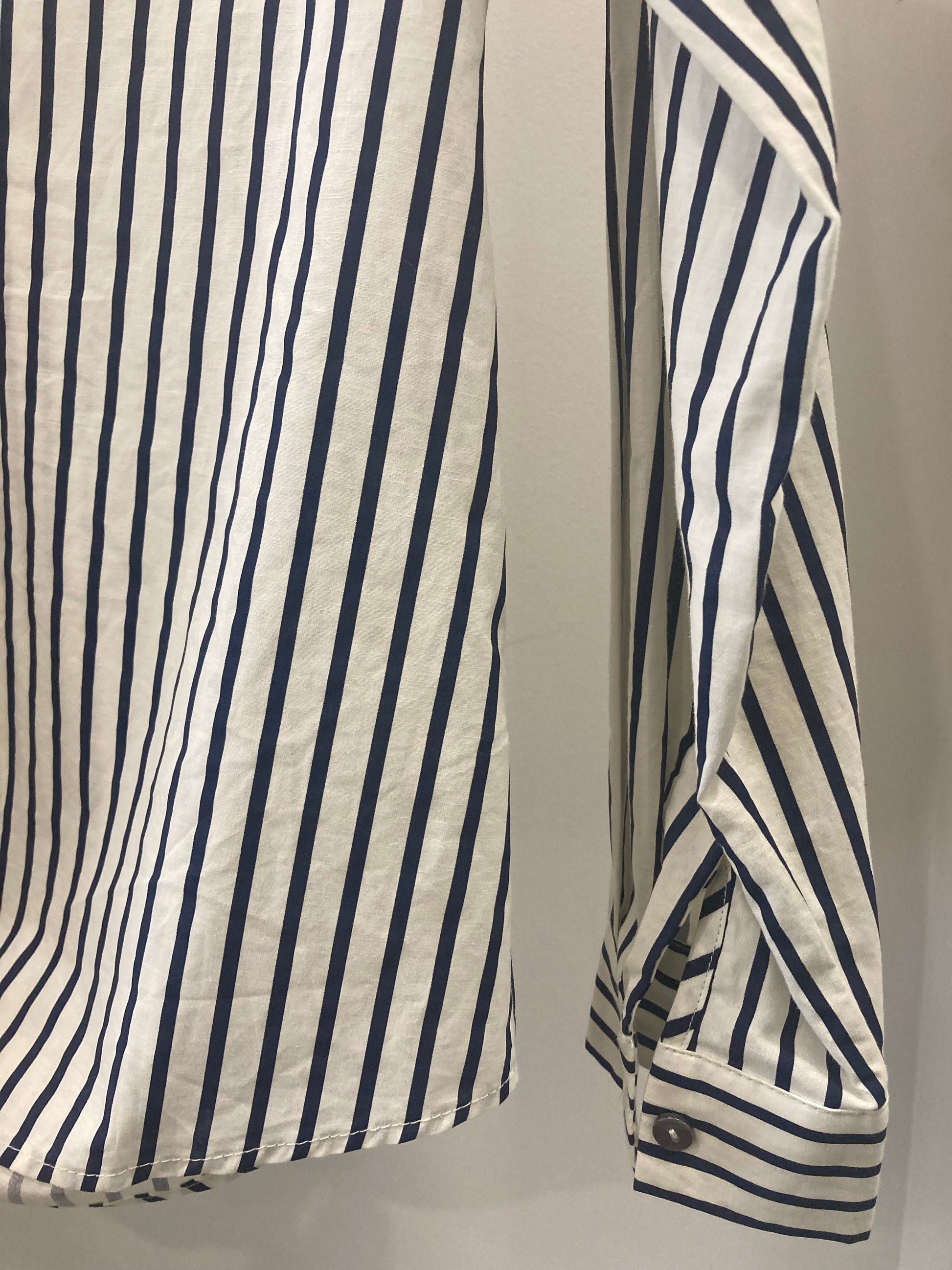 Pink Martini - Navy & White Collared Button Down Top